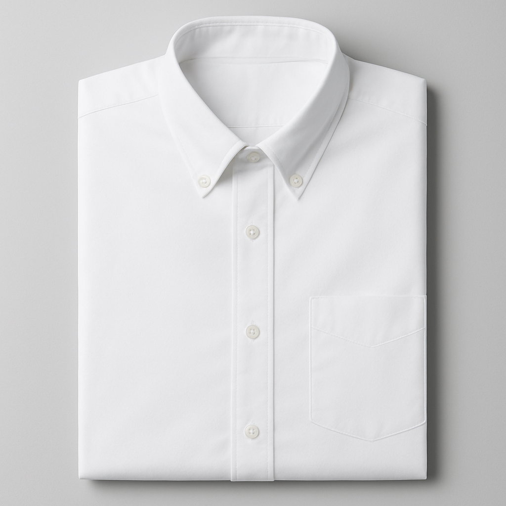 White short-sleeve oxford uniform shirt